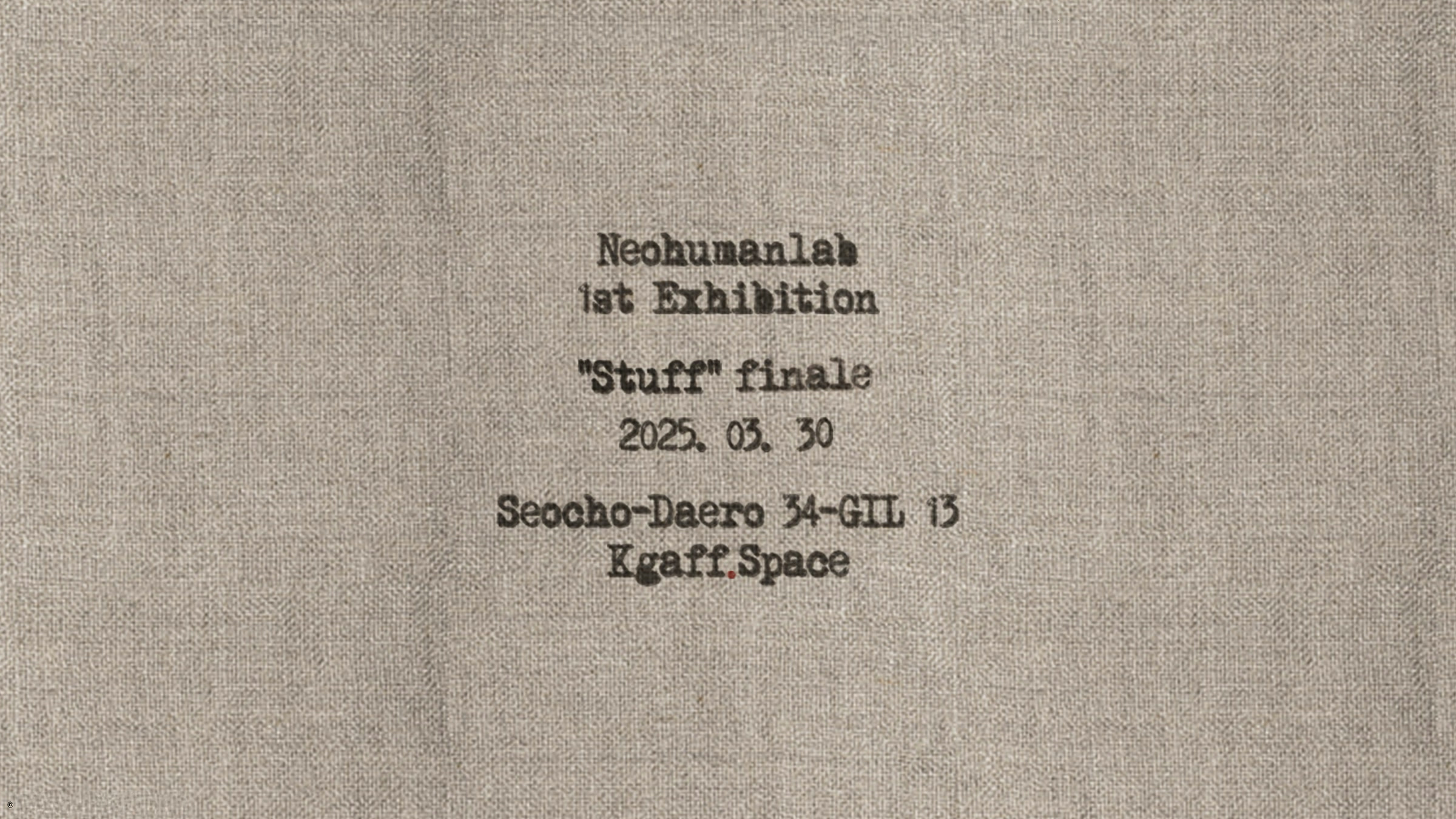 "Stuff" Exhibition — 2